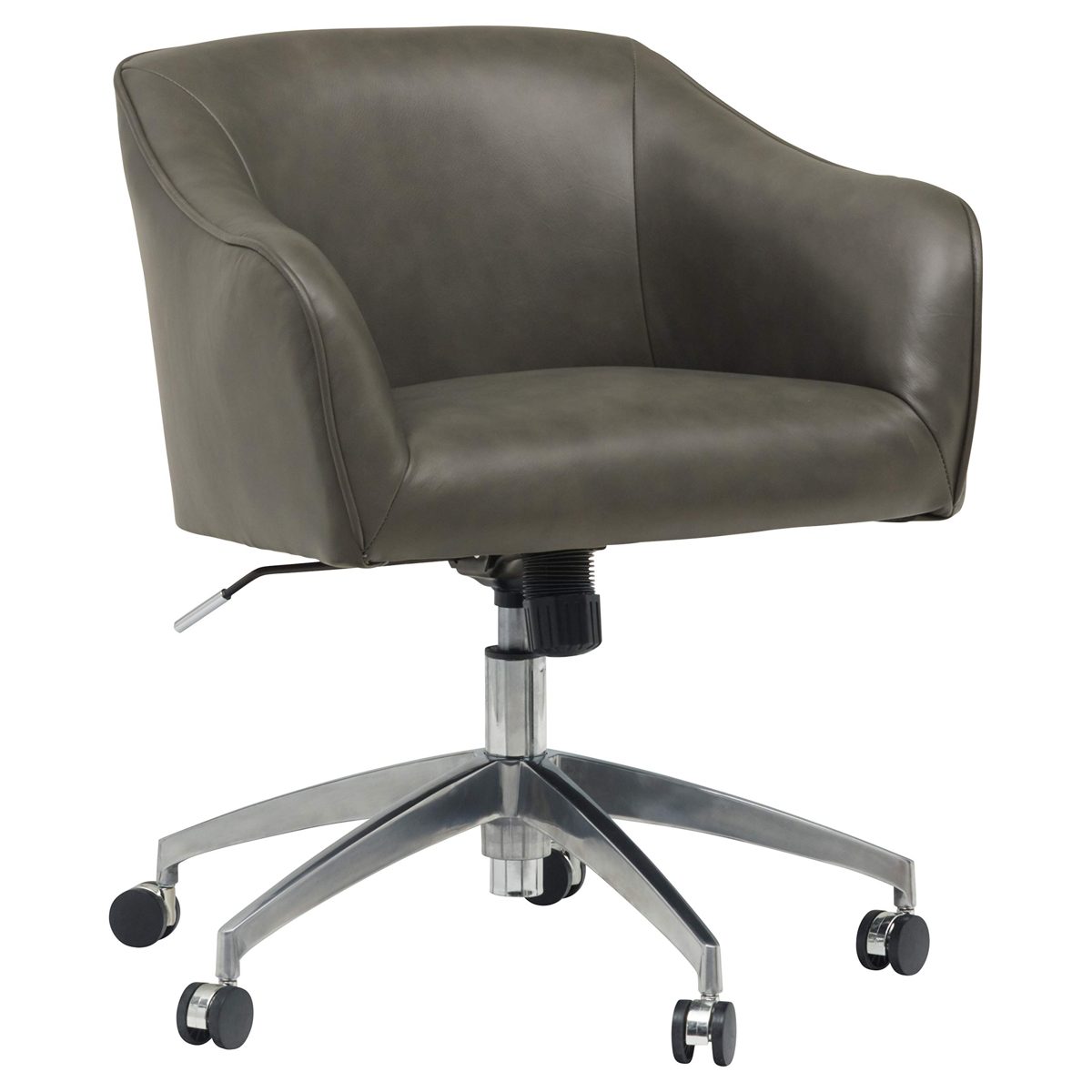 Rivet Modern Swivel Desk Chair 25.7”H, Adjustable Height, Gray