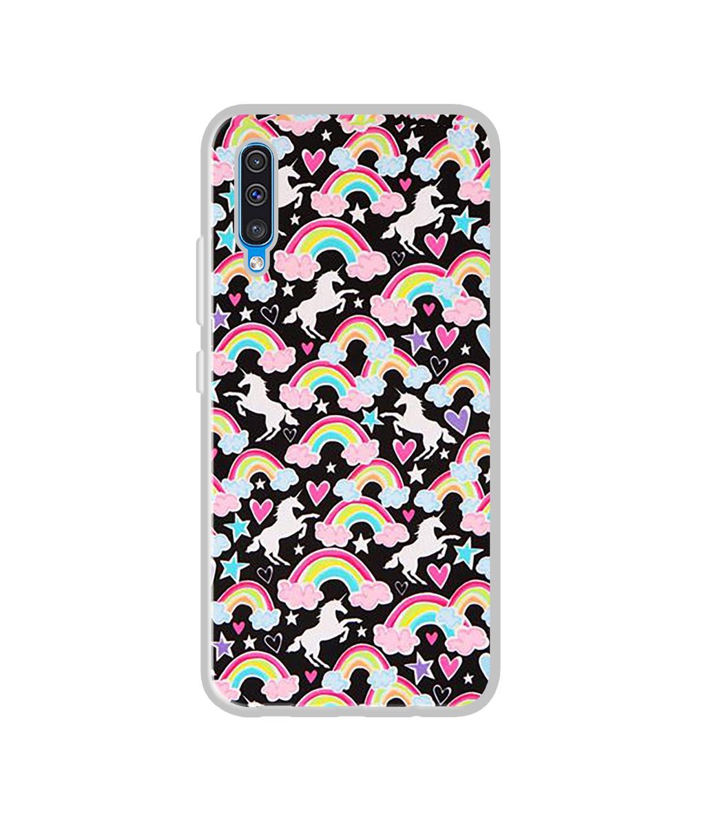 Amazon Brand - Solimo Designer Unicorn Texture UV Printed Soft Back Case Mobile Cover for Samsung Galaxy A50