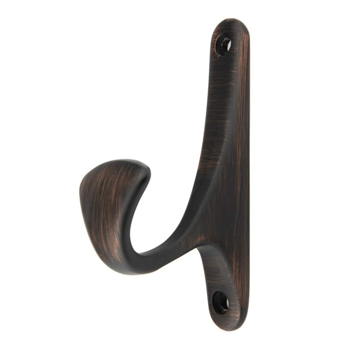 AmazonBasics Curved Single Prong Coat Hook, Oil Rubbed Bronze, 5-Pack