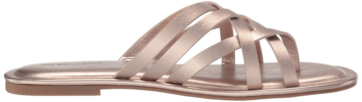 Amazon Brand - 206 Collective Women's Solo Leather Slide Sandal, Champagne Metallic, 13 B US