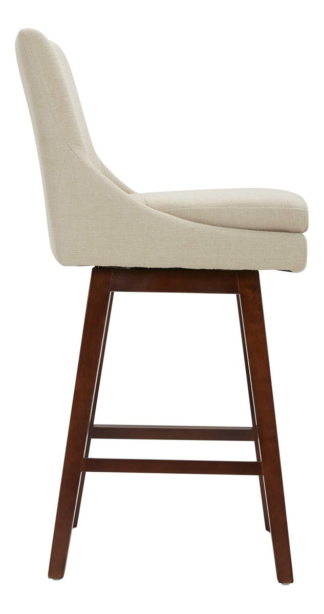 Amazon Brand – Stone & Beam Alaina Contemporary High-Back Swivel Seat Bar Stool, 43"H, Hemp