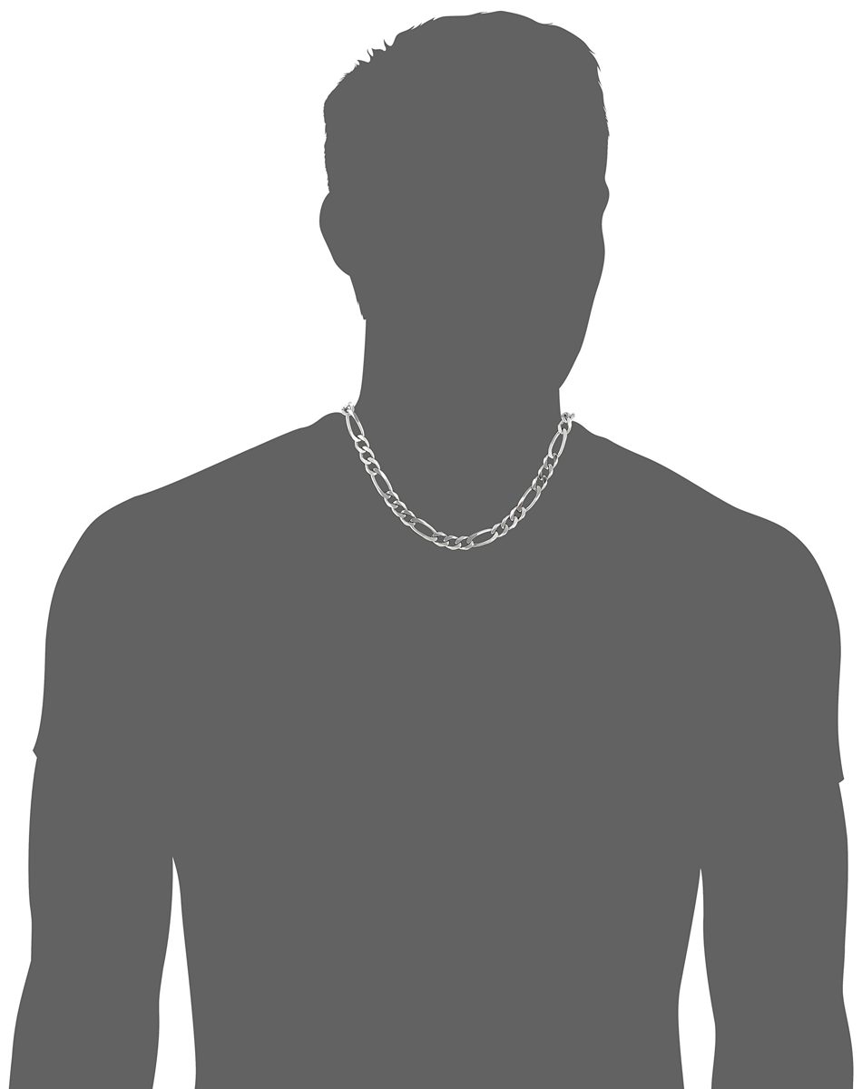 Men's Sterling Silver Italian Solid Figaro Link-Chain Necklace