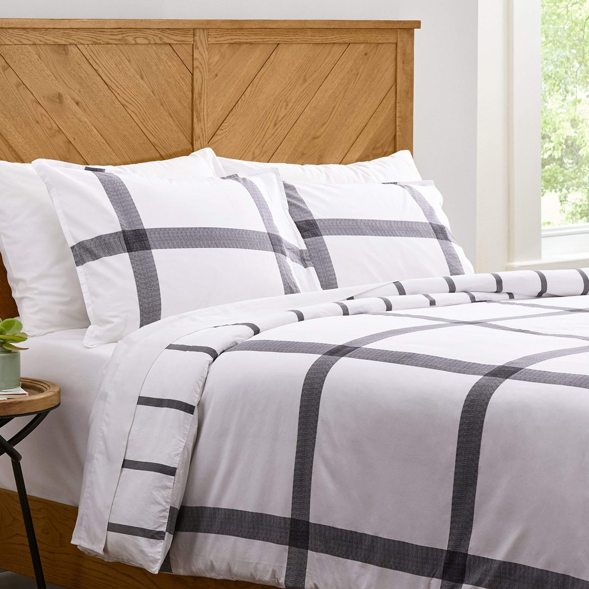 Stone & Beam Modern Plaid Duvet Set