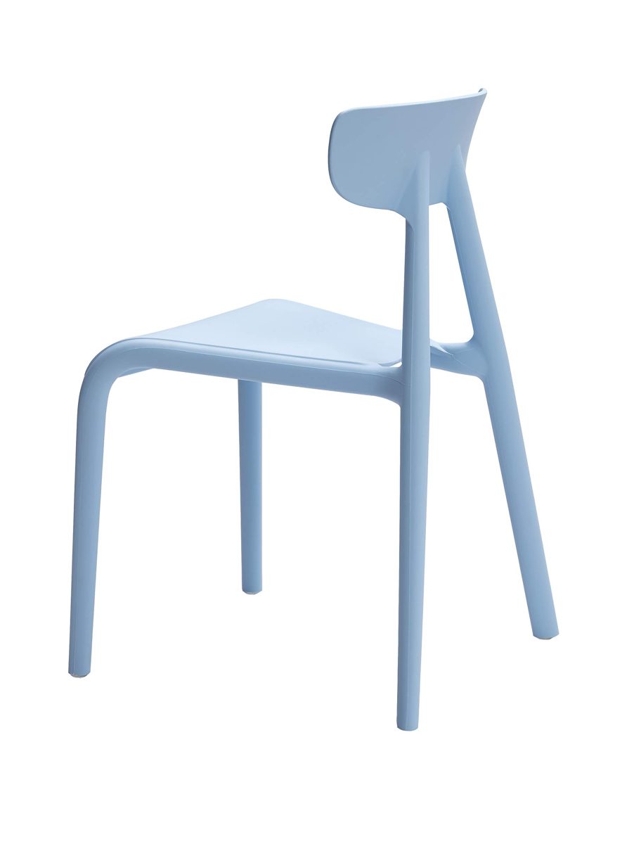 AmazonBasics Stackable Kids Chairs, Plastic, Blue, 2-Pack