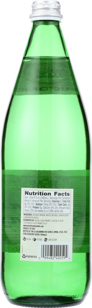 Whole Foods Market, Italian Sparkling Mineral Water, 33.8 fl oz