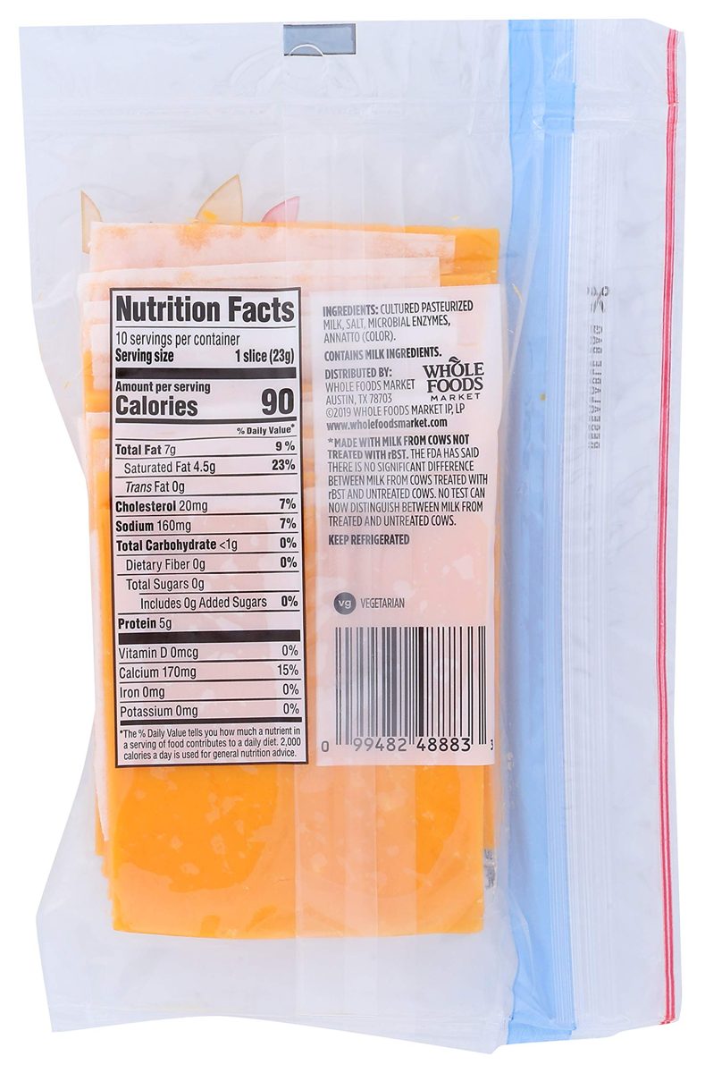 365 EVERYDAY VALUE Sliced Kosher Cheddar, 8 OZ
