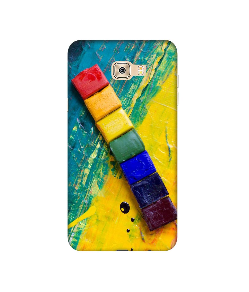 Amazon Brand - Solimo Designer Wax Color Blocks 3D Printed Hard Back Case Mobile Cover for Samsung Galaxy C7 Pro