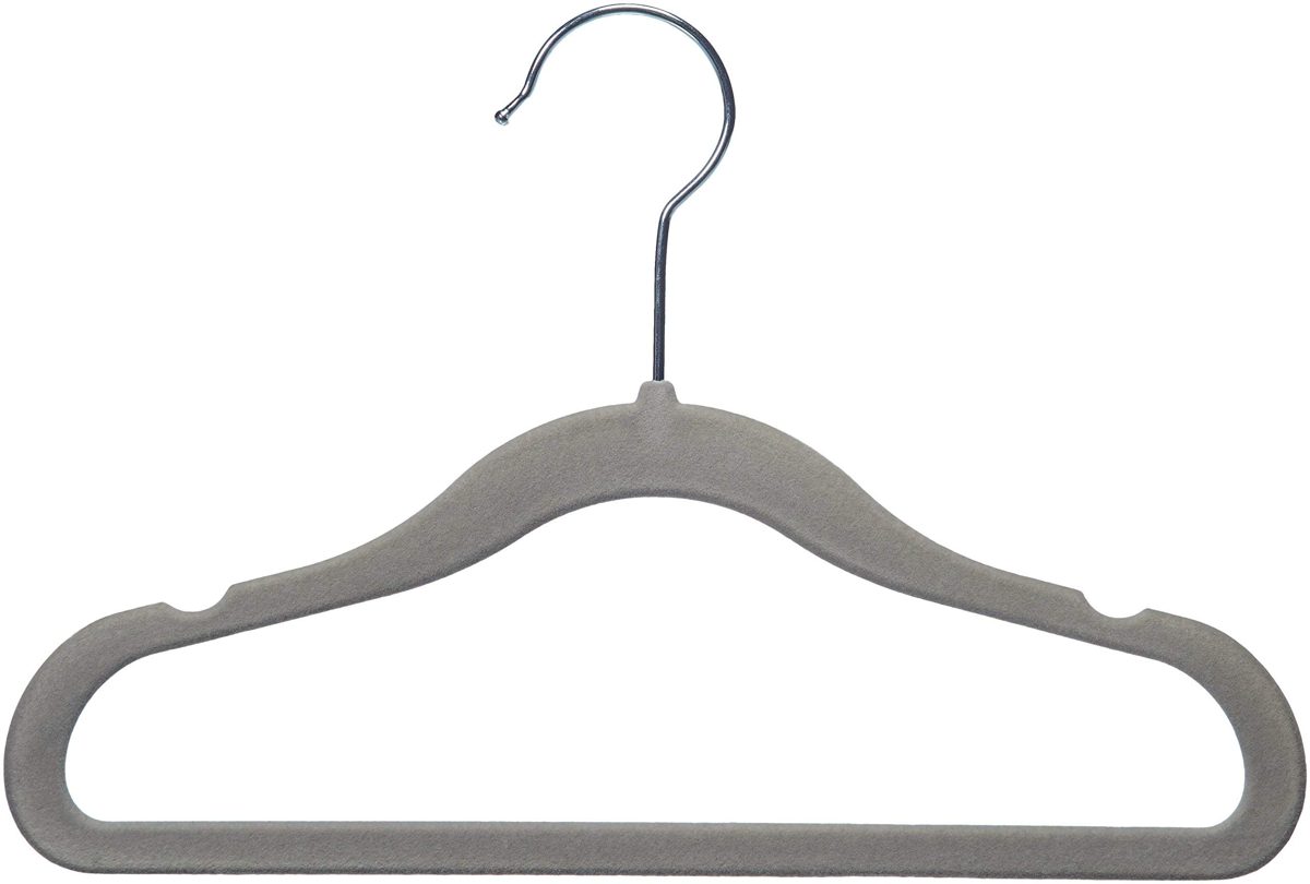 AmazonBasics Kids Velvet Non-Slip Clothes Hangers, 30-Pack, Grey (Renewed)