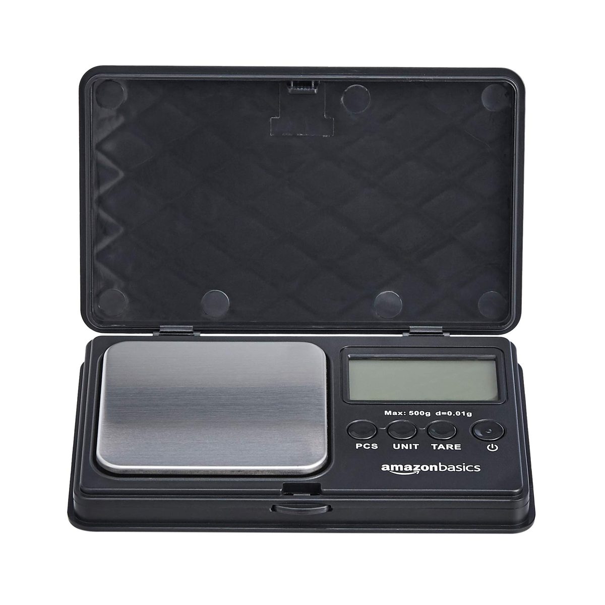 AmazonBasics 500g x 0.01g Digital Pocket Weight Scale, Digital Gram Scale, Food Scale and Jewellery Scale