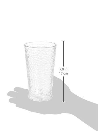 AmazonBasics 12-Piece Tritan Unbreakable Glass Drinkware Set - Hammered Highball and Double Old Fashioned