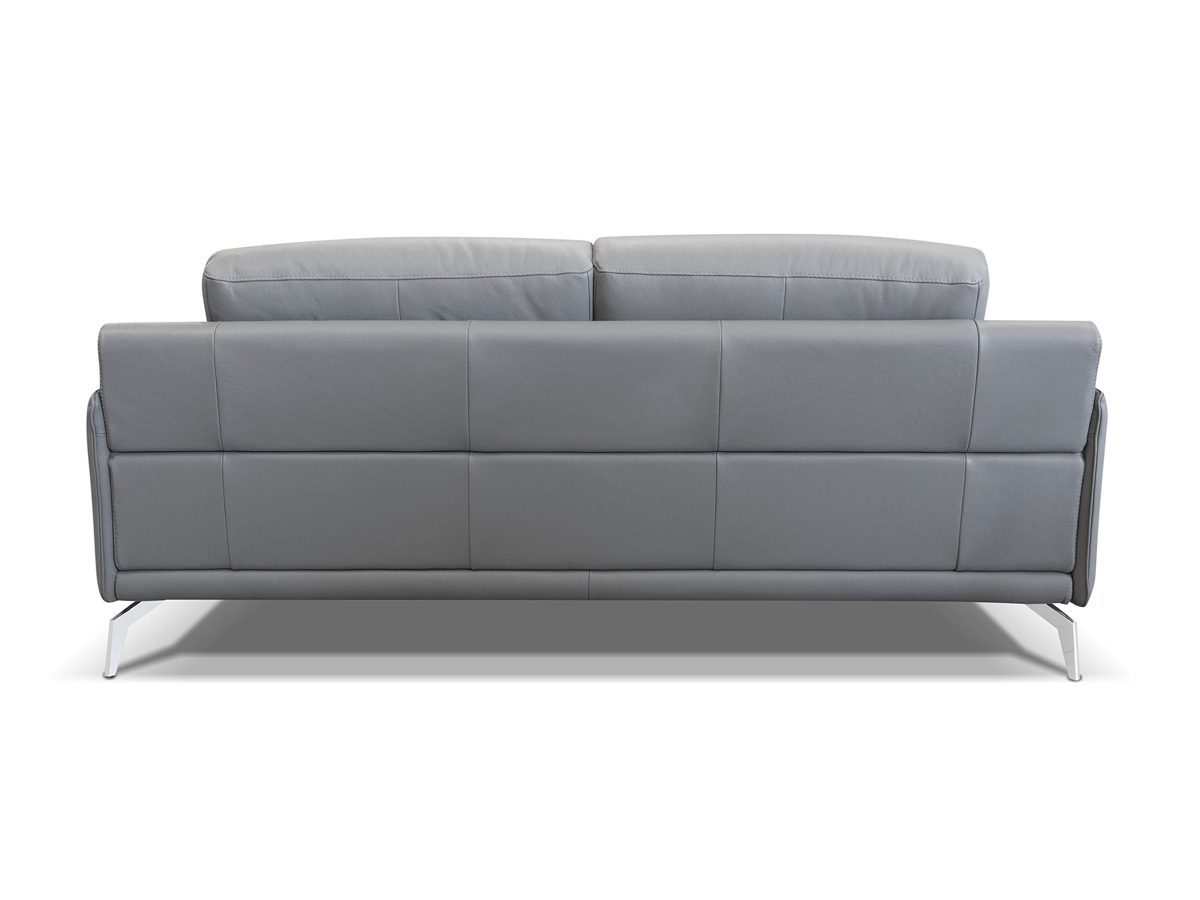 Amazon Brand - Alkove Porto Hand-Crafted Leather Sofa, 3 Seater, 97 x 210 x 90cm, Light Grey