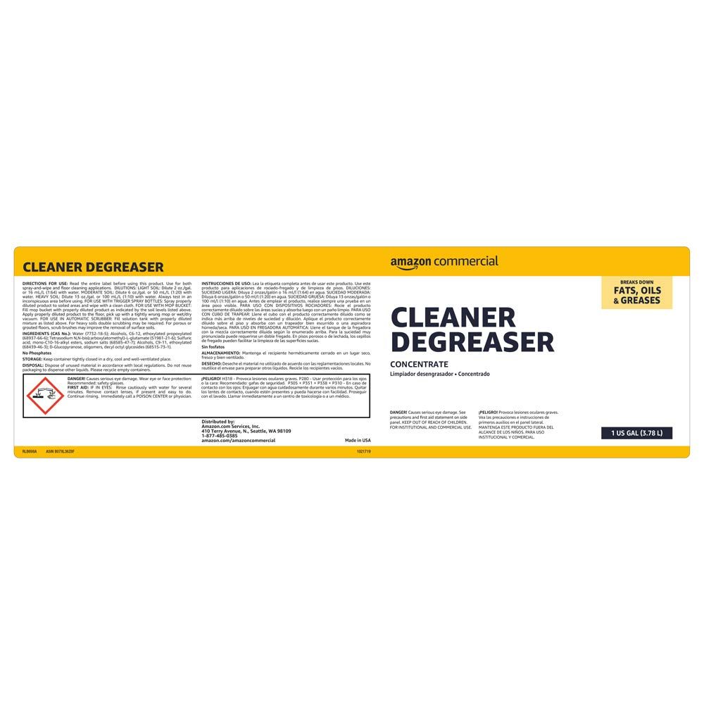 AmazonCommercial Degreaser, Concentrate 1-Gallon, 4-Pack