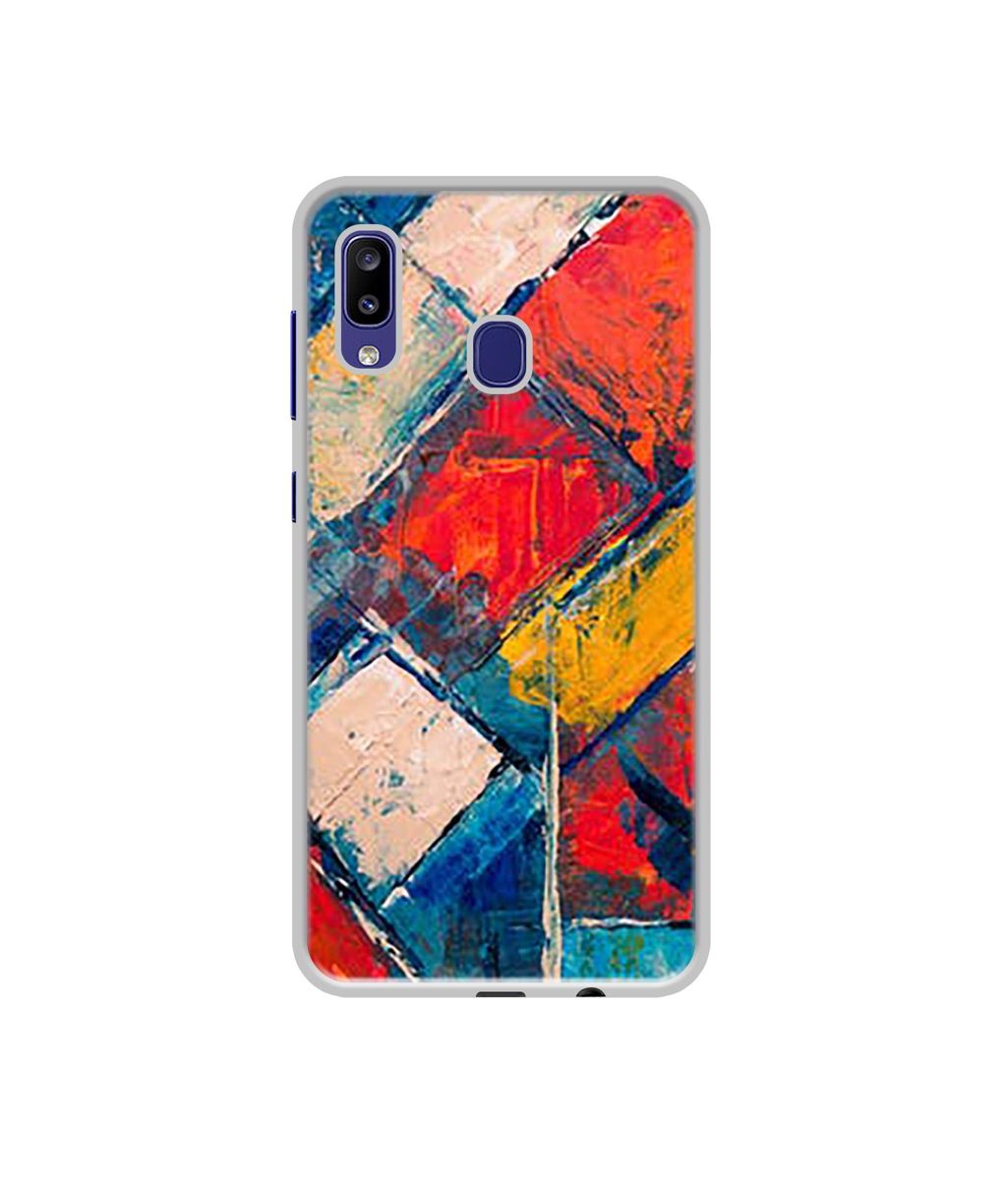 Amazon Brand - Solimo Designer Dark Multicolor Blocks UV Printed Soft Back Case Mobile Cover for Samsung Galaxy M10s