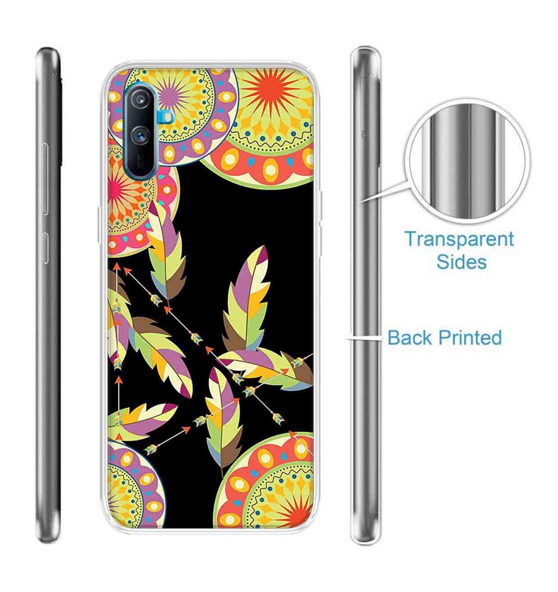 Amazon Brand - Solimo Designer Multicolor Dream Catcher Green Printed Soft Back Case Mobile Cover for Realme C3