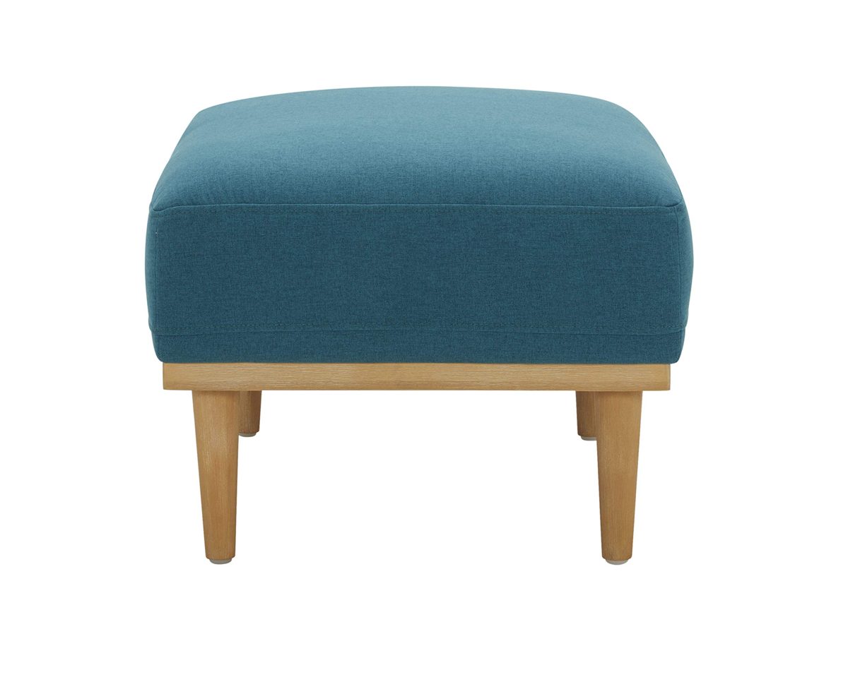 Amazon Brand – Rivet Alvin Contemporary Livingroom Ottoman, 29.5"W, Aqua Teal Blue