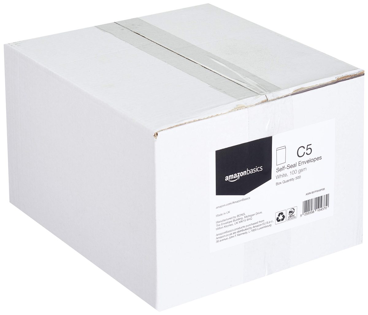AmazonBasics C5 Self-Seal Envelopes, White, 100 GSM, 500 Pack