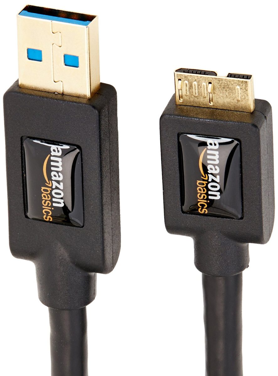 AmazonBasics USB 3.0 Cable - A-Male to Micro-B - 6 Feet (1.8 Meters)