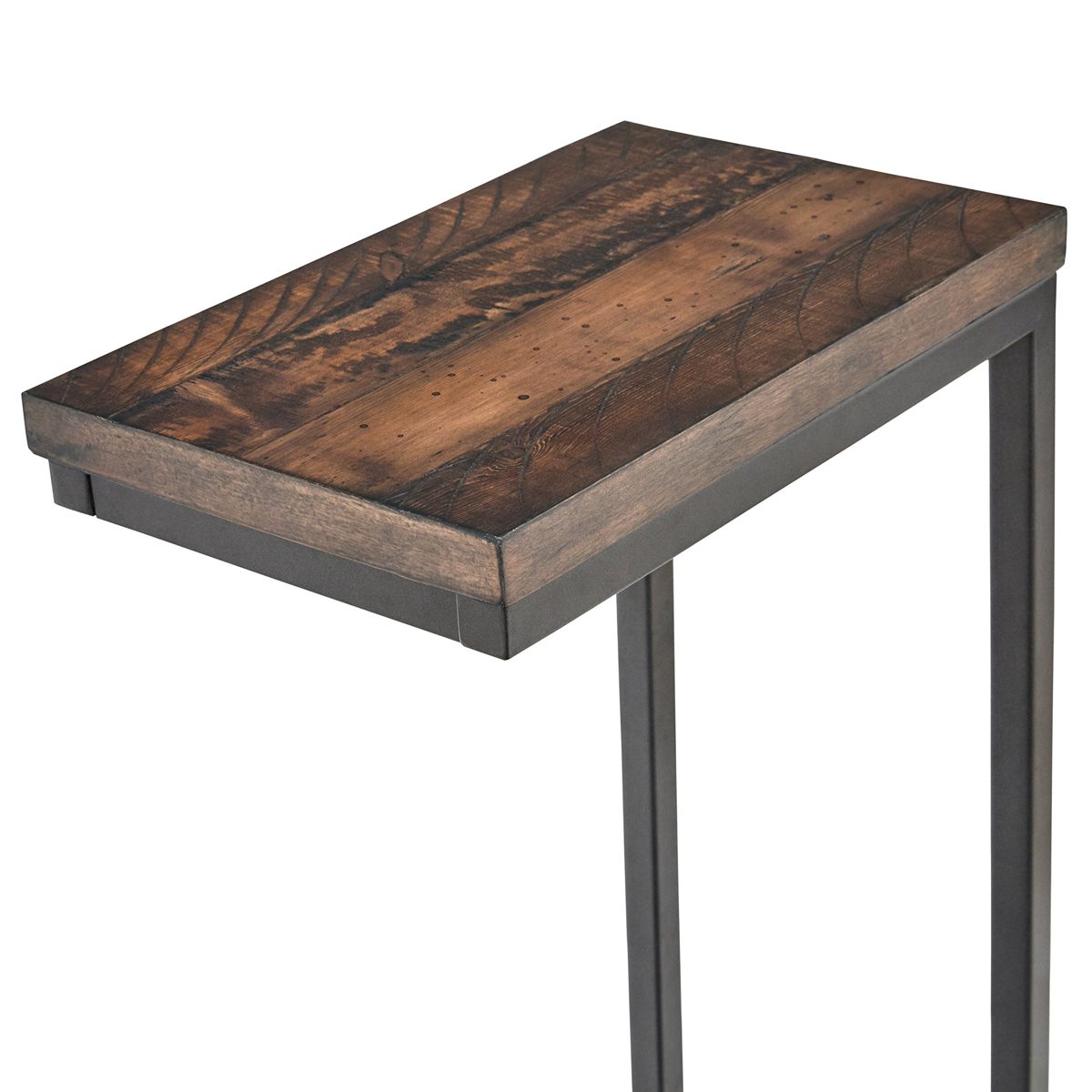 Amazon Brand – Stone & Beam Larson Industrial Wood & Metal Side End Table, 22"W, Walnut
