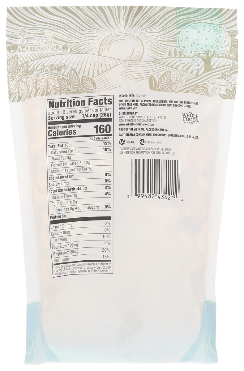 365 EVERYDAY VALUE Raw Cashews, 16 OZ