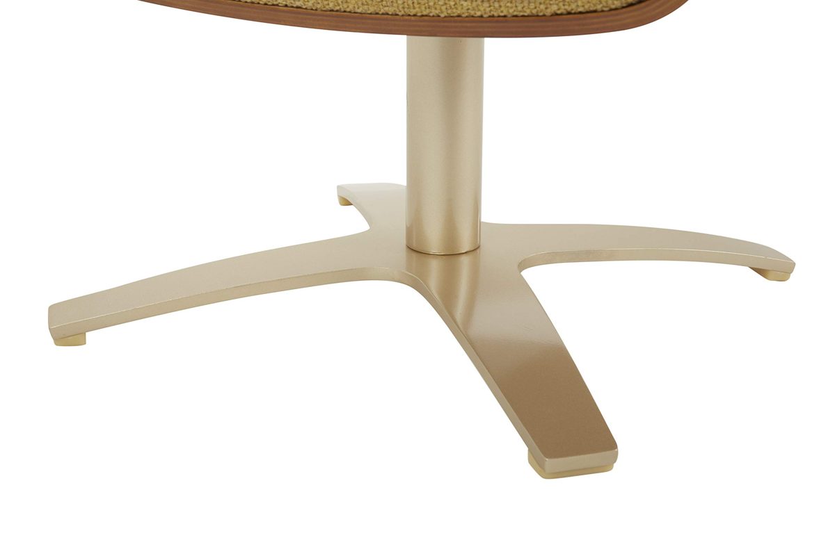 Amazon Brand – Rivet Olander Mid-Century Modern Ottoman with Self-Centering Swivel Base, 20.5"W, Lemongrass
