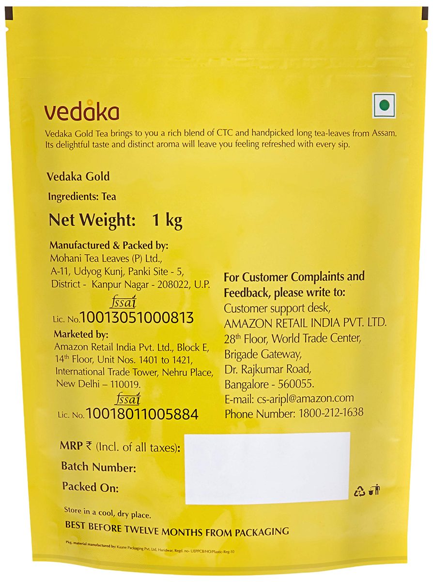 Amazon Brand - Vedaka Gold Tea, 1kg