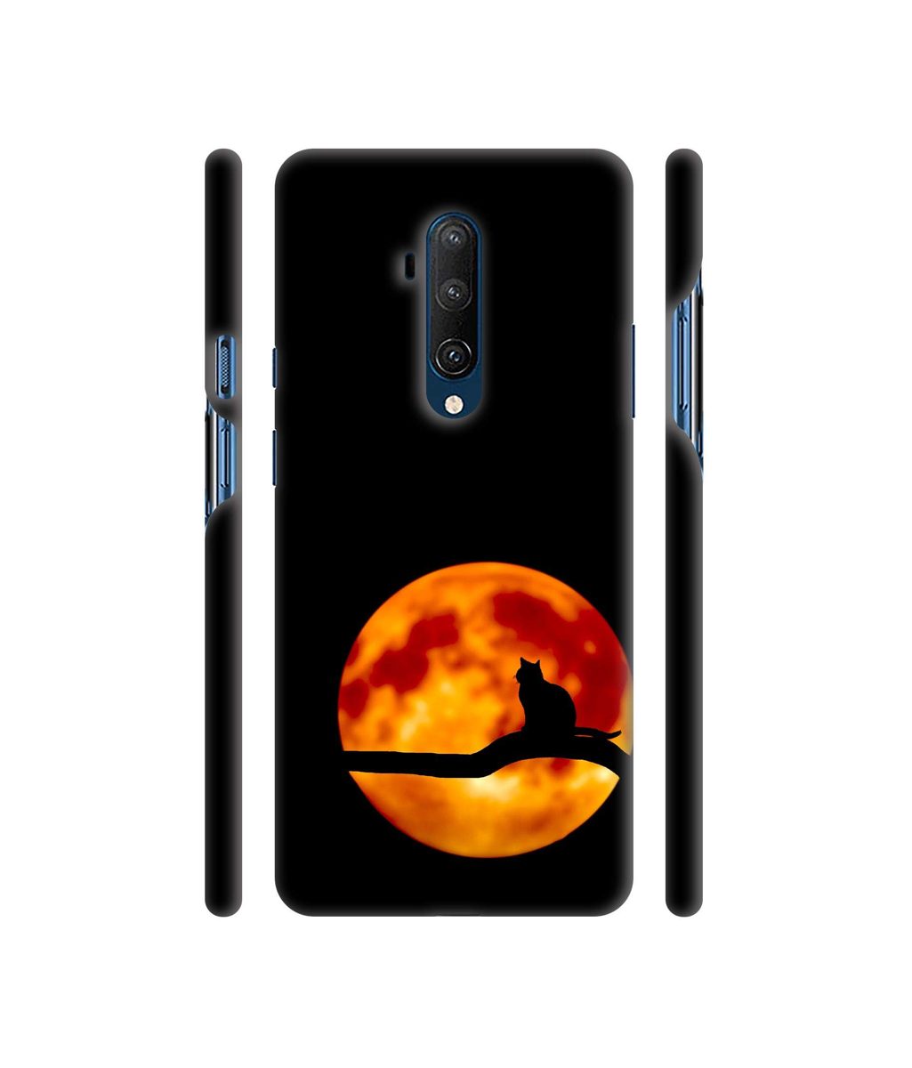 Amazon Brand - Solimo Designer Dark Black Cat 3D Printed Hard Back Case Mobile Cover for OnePlus 7T Pro