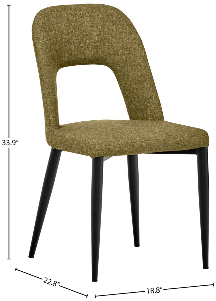 Amazon Brand – Rivet Florence Mid-Century Wide Open-Back Accent Dining Room Chairs, 18.8"W, Hunter Green, Set of 2