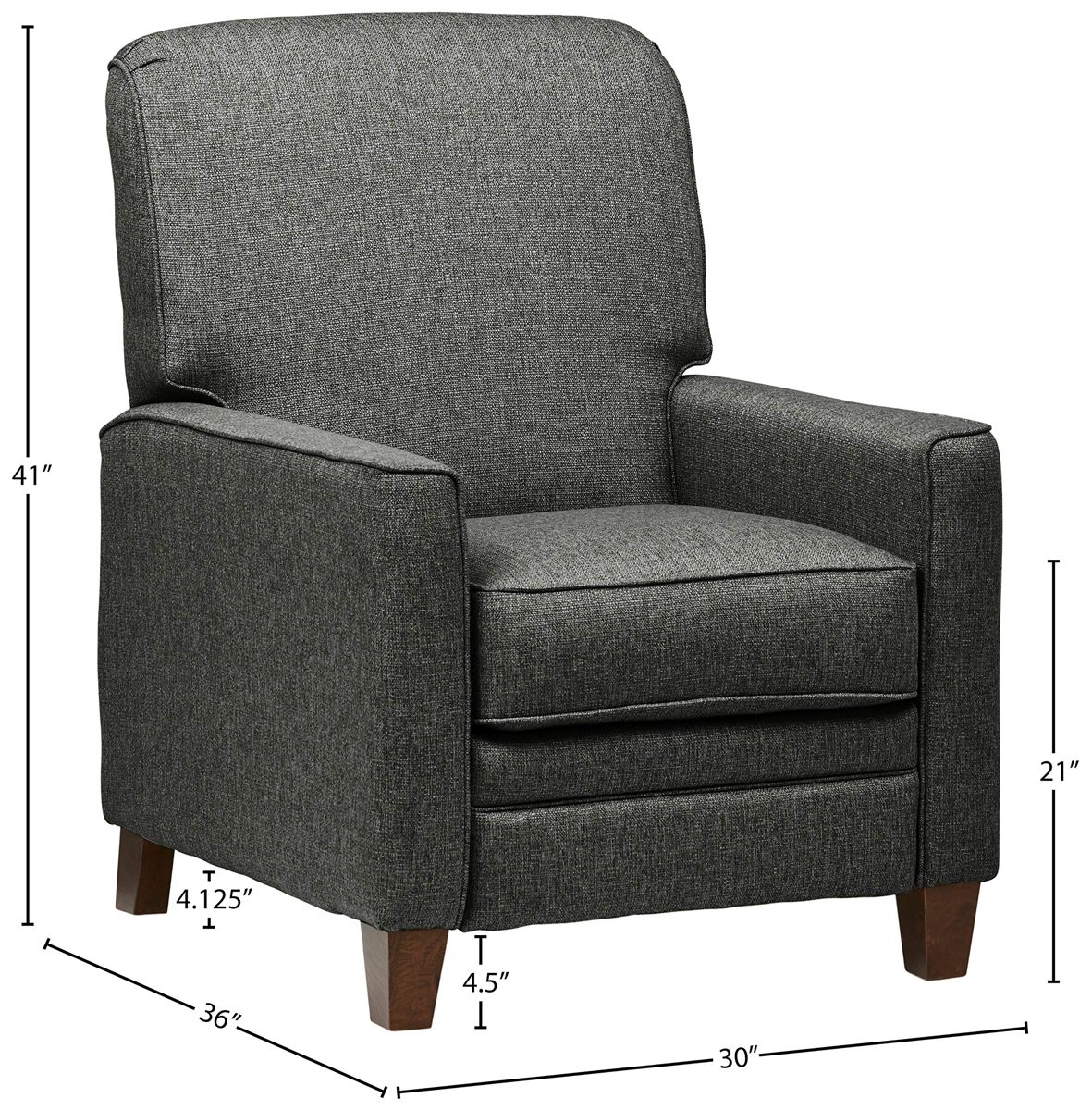 Amazon Brand – Stone & Beam Edmunds Traditional Recliner, 30"W, Charcoal