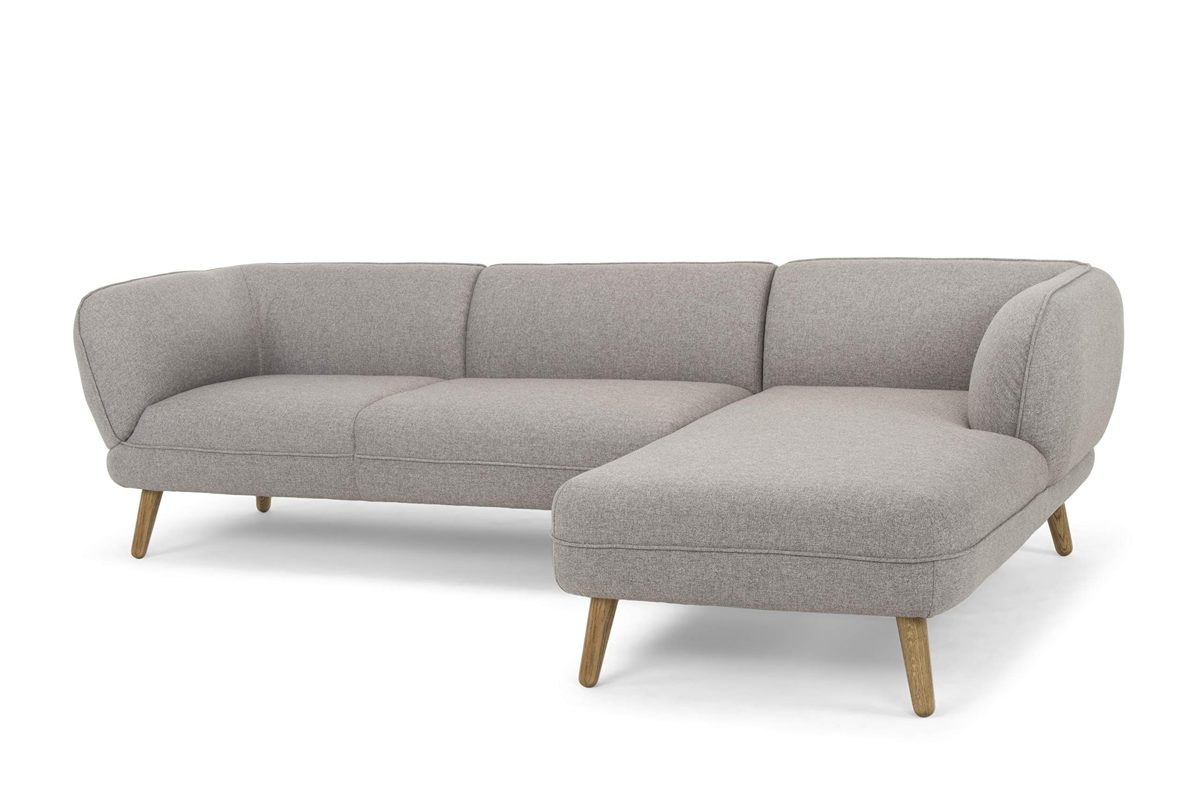 Amazon Brand - Movian Enan 3-Seater Upholstered L-Shaped Corner Sofa with Right Side Chaise, 266 x 86 x 73 cm, Stain-Resistant Polyester, Light Grey