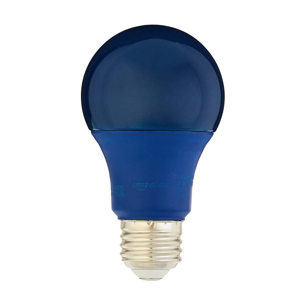 AmazonBasics 60 Watt Equivalent, Non-Dimmable, A19 LED Light Bulb | Blue, 2-Pack