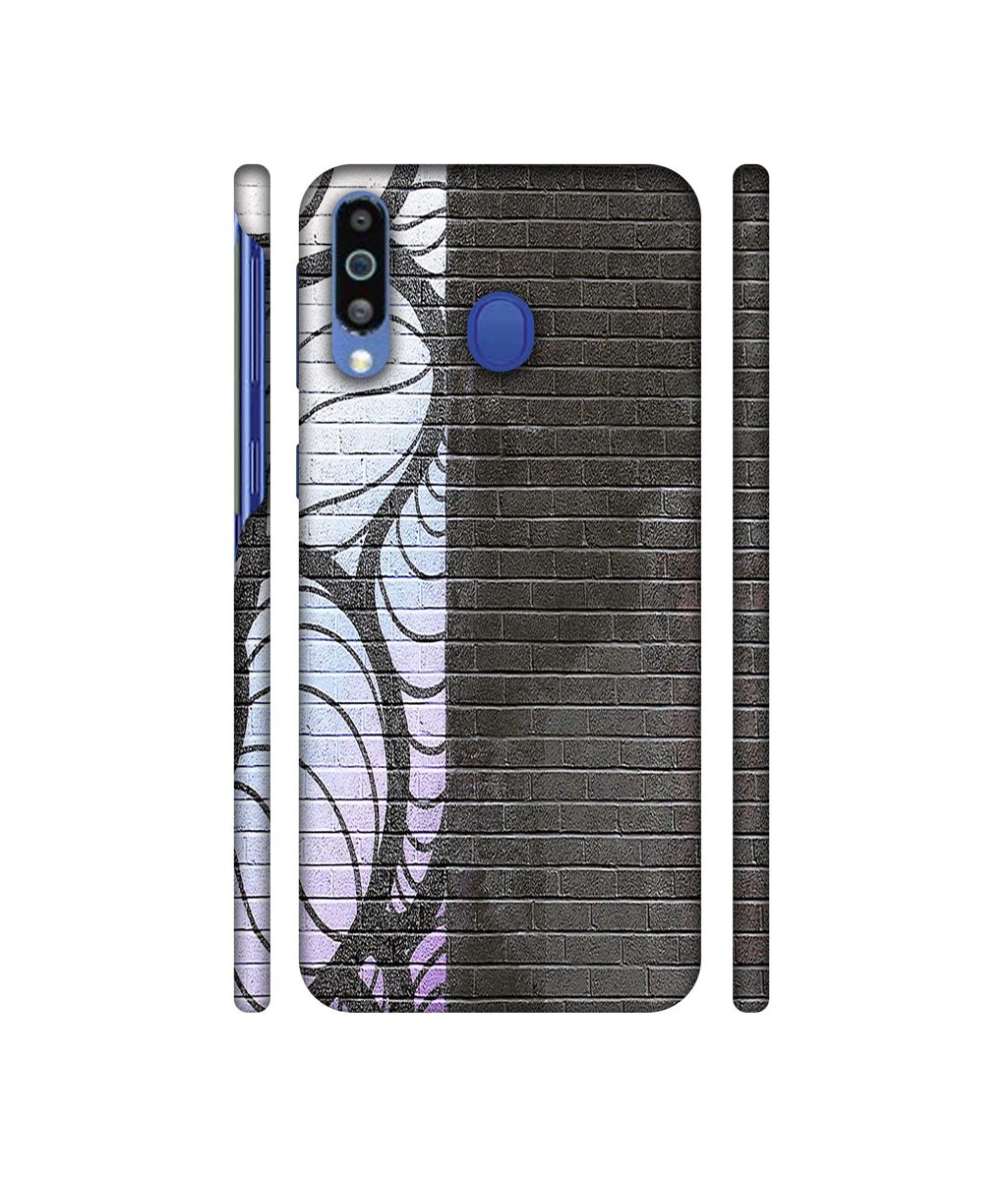 Amazon Brand - Solimo Designer Black and White Brick 3D Printed Hard Back Case Mobile Cover for Samsung Galaxy M21