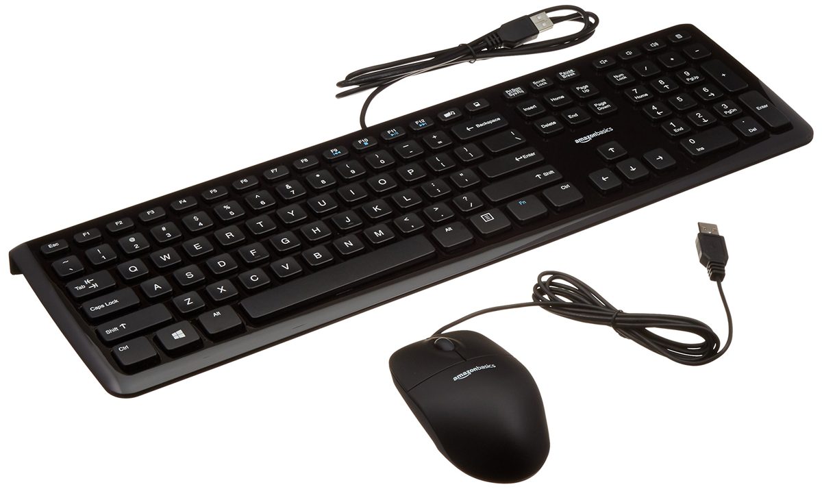 AmazonBasics Wired Keyboard and Wired Mouse Pack