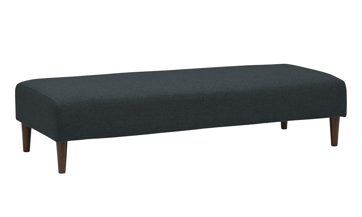 Amazon Brand – Rivet Ava Mid-Century Modern Upholstered Ottoman, 63.4"W, Denim