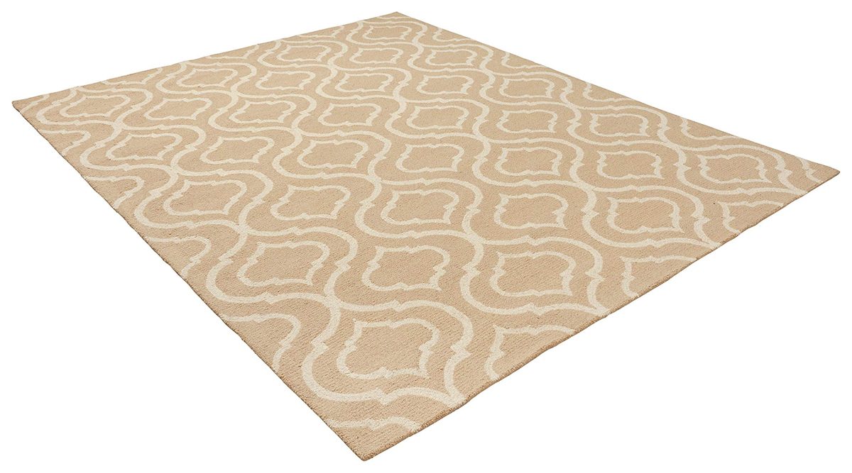 Amazon Brand – Stone & Beam Contemporary Hourglass Wool Rug, 7'6" x 9'6", Beige