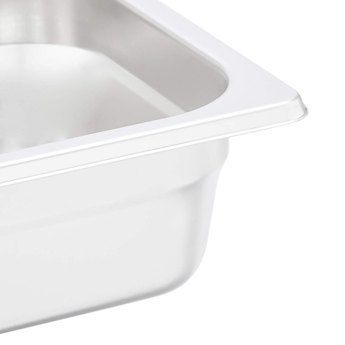 AmazonCommercial 1/6 Size x 2-1/2" Deep, Anti-Jam Stainless Steel Steam Table/Hotel Pan, 22 Gauge, Pack of 2