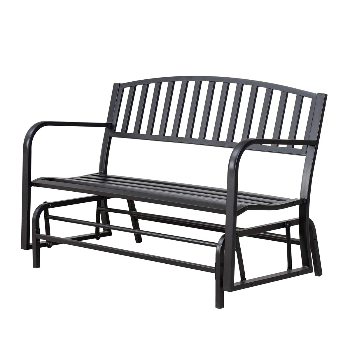 AmazonBasics Outdoor Patio Steel Gliding Bench – Black