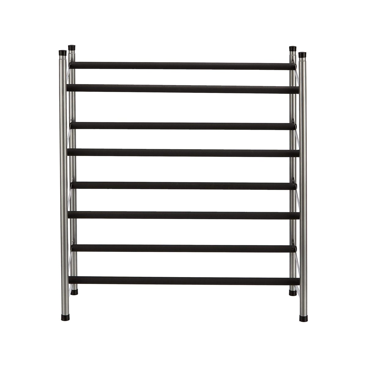 AmazonBasics Easy Assemble Shoe Rack - 4-Tier, Silver (Renewed)