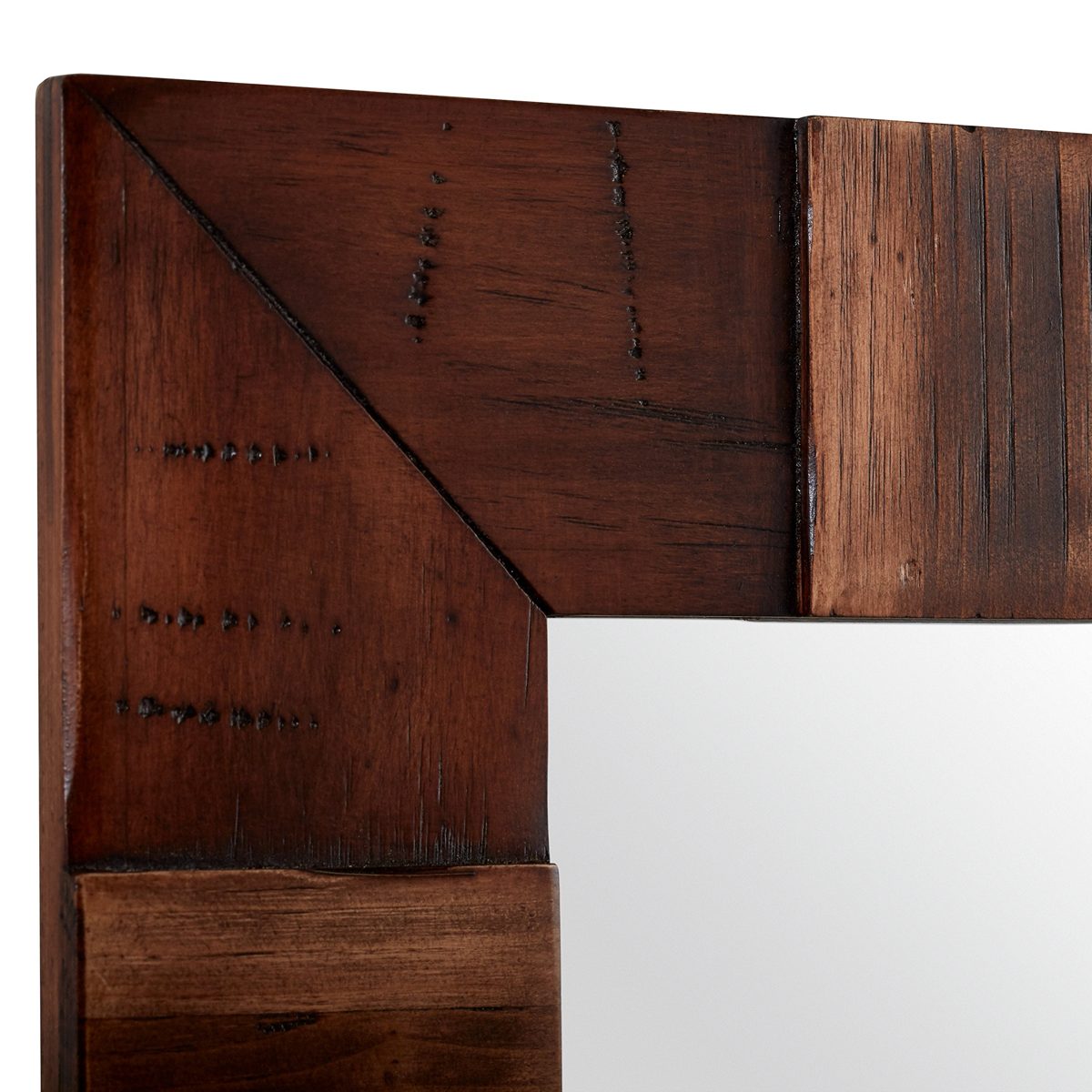 Amazon Brand – Stone & Beam Rustic Wood Frame Hanging Wall Mirror, 31.5 Inch Height, Brown