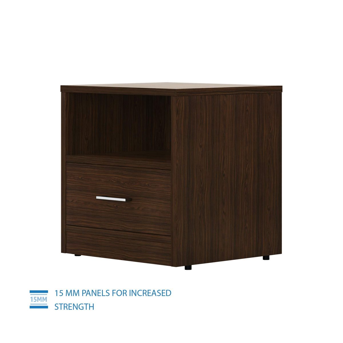 Amazon Brand - Solimo Tucana Engineered Wood Bedside Table with Drawer (Walnut Finish)