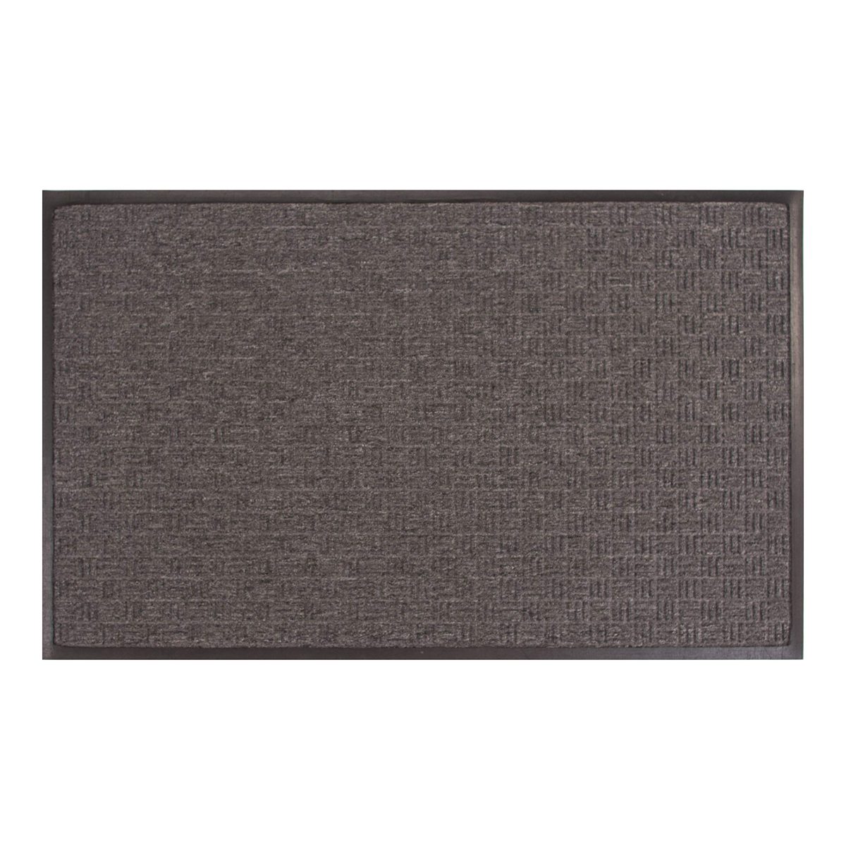 AmazonBasics Molded Carpet & Rubber Commercial Scraper Entrance Mat Parquet Pattern 3x5 Charcoal
