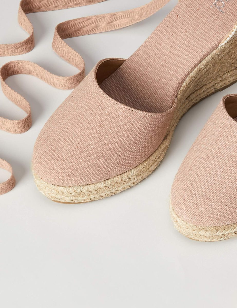 find. Women's Wedge Close Toe Canvas Espadrille Sandal, Pink, 6 us