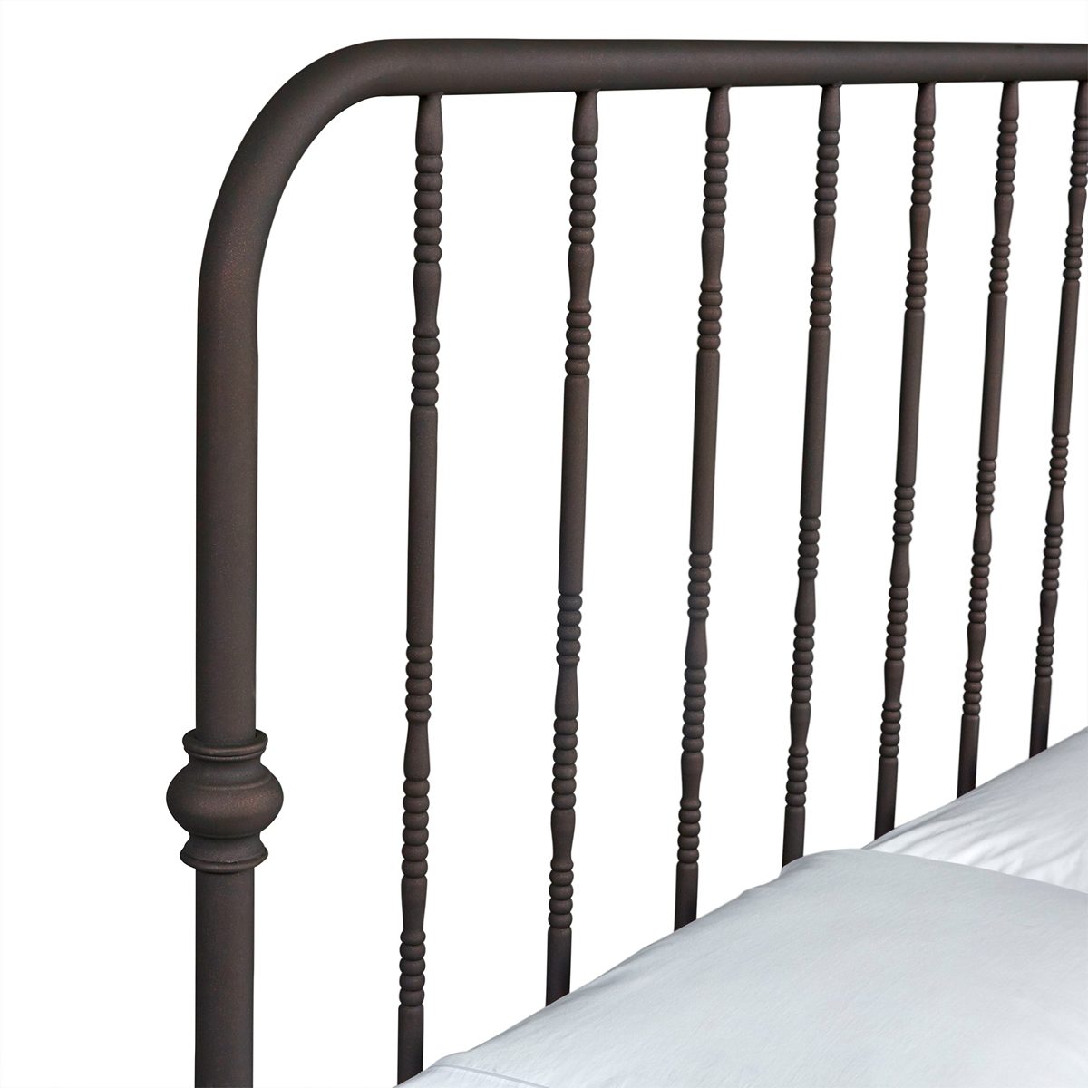 Amazon Brand – Stone & Beam Duwamish Classic Metal King Bed with Headboard, 80.5"W, Dark Bronze