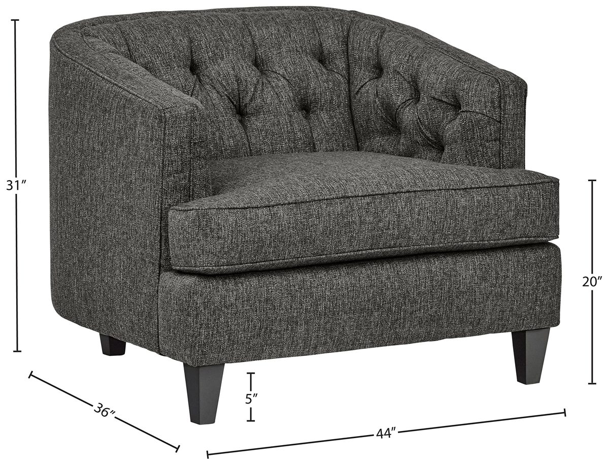 Amazon Brand – Stone & Beam Leila Tufted Chair, 44" W, Charcoal