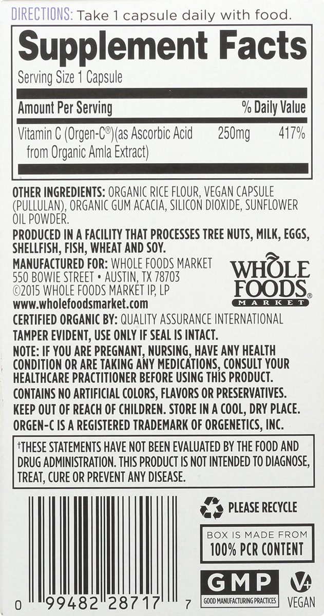 Whole Foods Market, Food-Sourced Vitamin C, 120 ct
