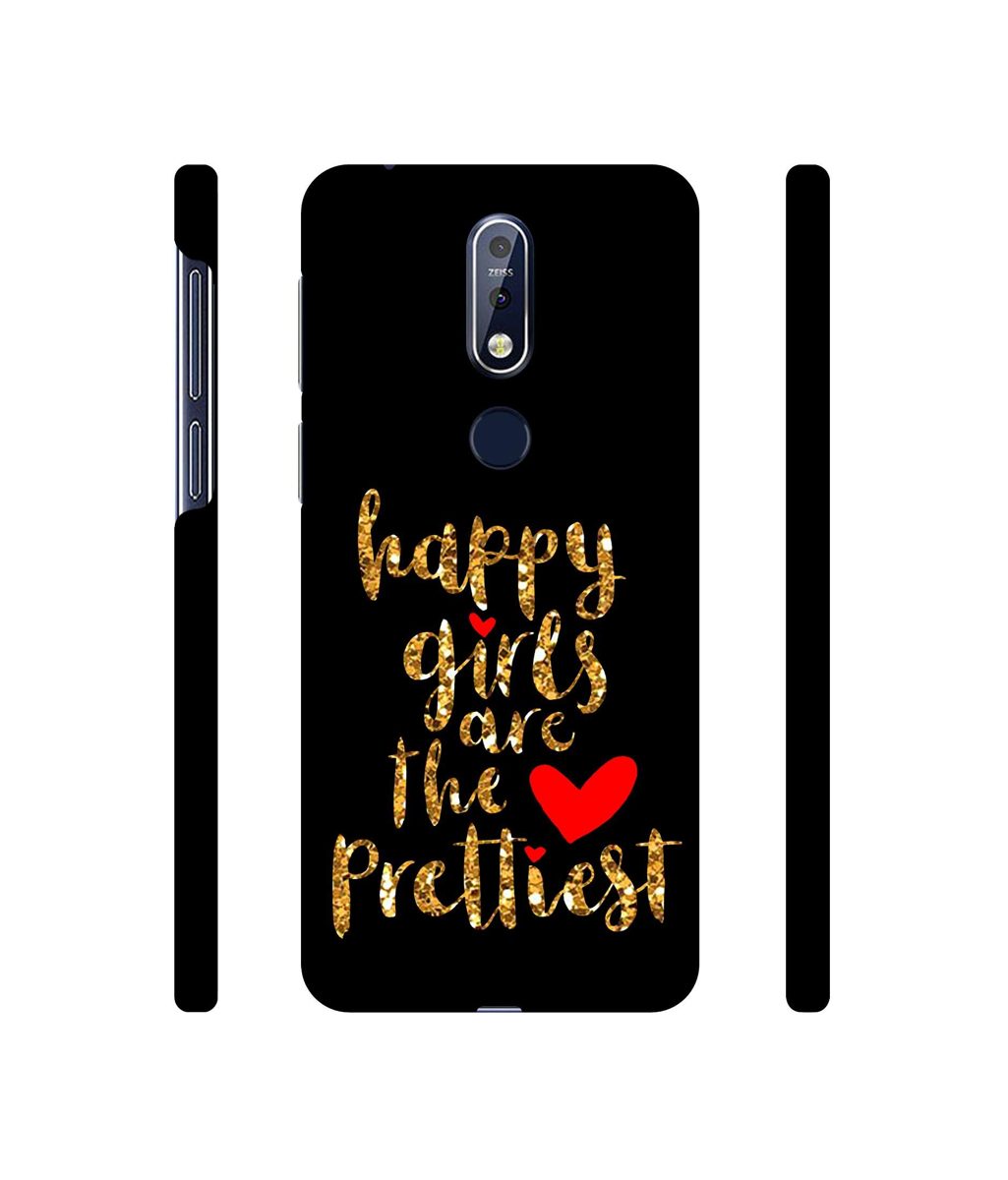 Amazon Brand - Solimo Designer Happy Girls are The Prettiest 3D Printed Hard Back Case Mobile Cover for Nokia 7.1