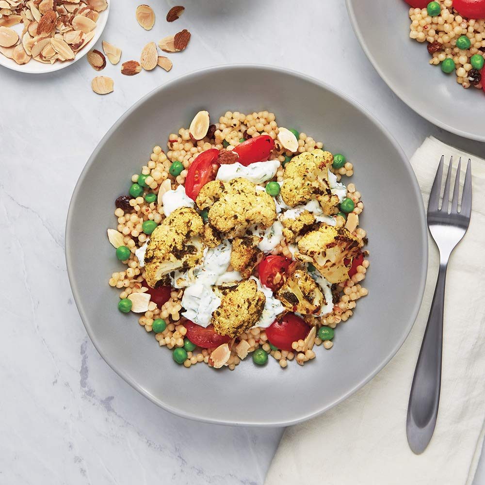 Amazon  Meal Kits, Chermoula Roasted Cauliflower with Pearl Couscous & Cilantro Yogurt Sauce , Serves 2