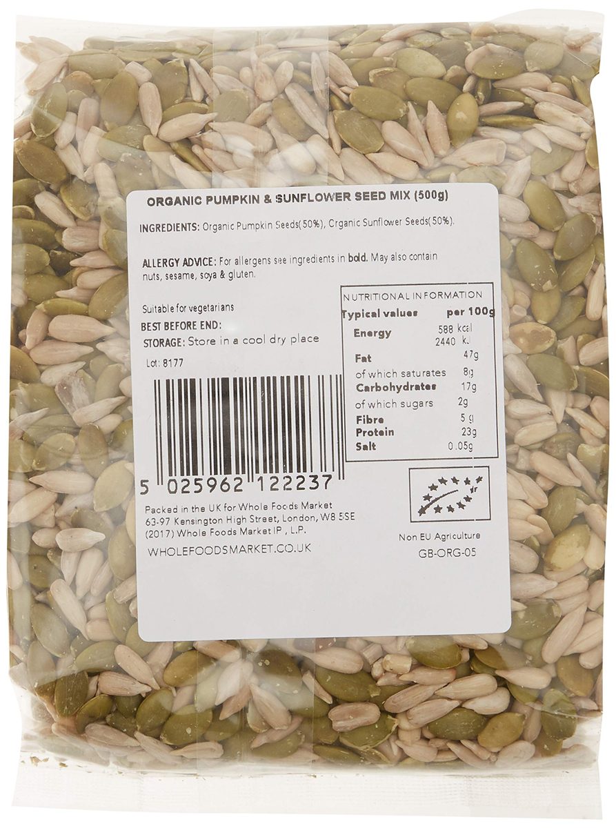 Whole Foods Market Organic Pumpkin and Sunflower Seed Mix, 500g