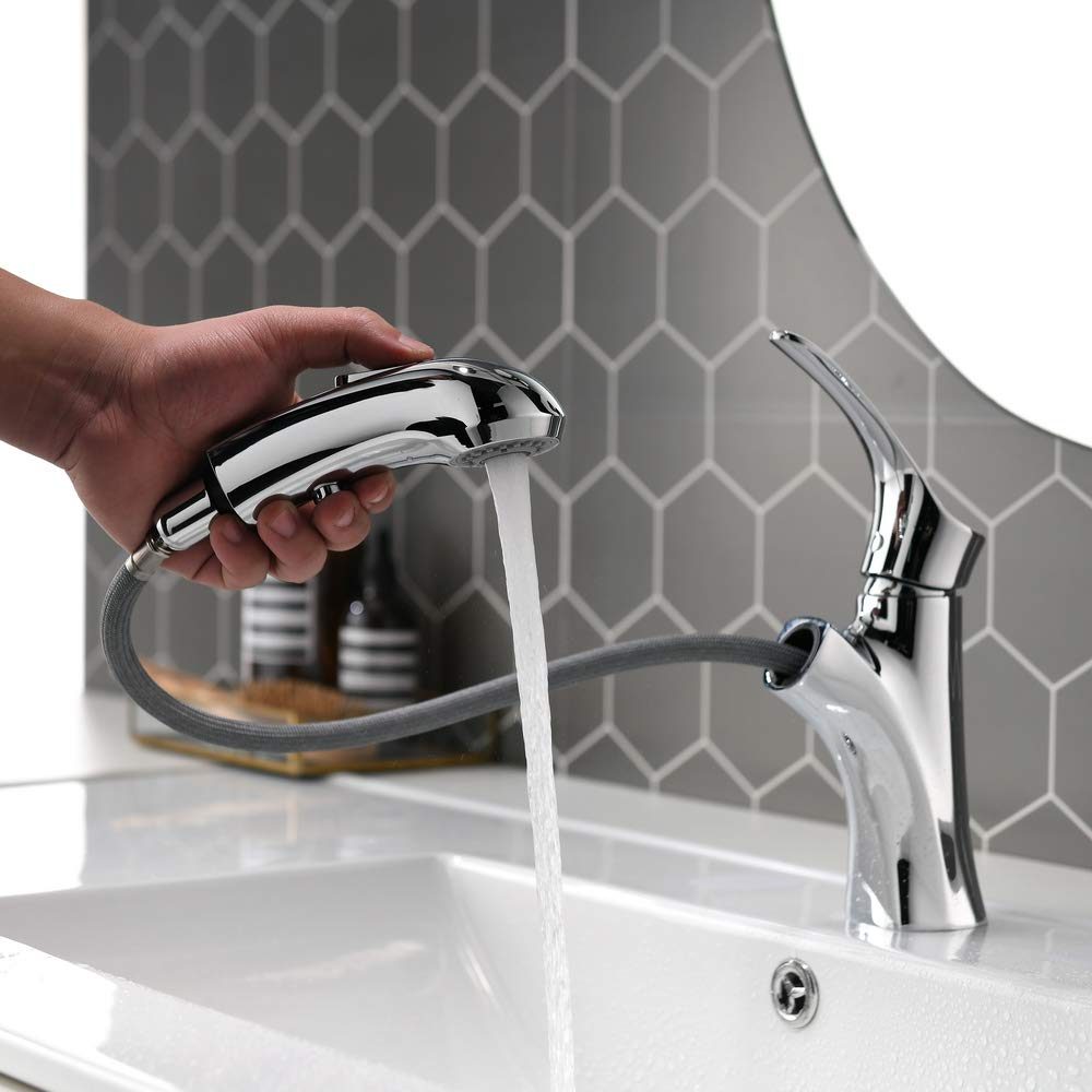 Umi Essentials Bathroom Sink Mixer Tap with Pull Out Spray Head