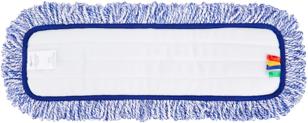 AmazonBasics Microfiber Dust Mop Cleaning Pad With Loops, 18 Inch, 12-Pack (Renewed)