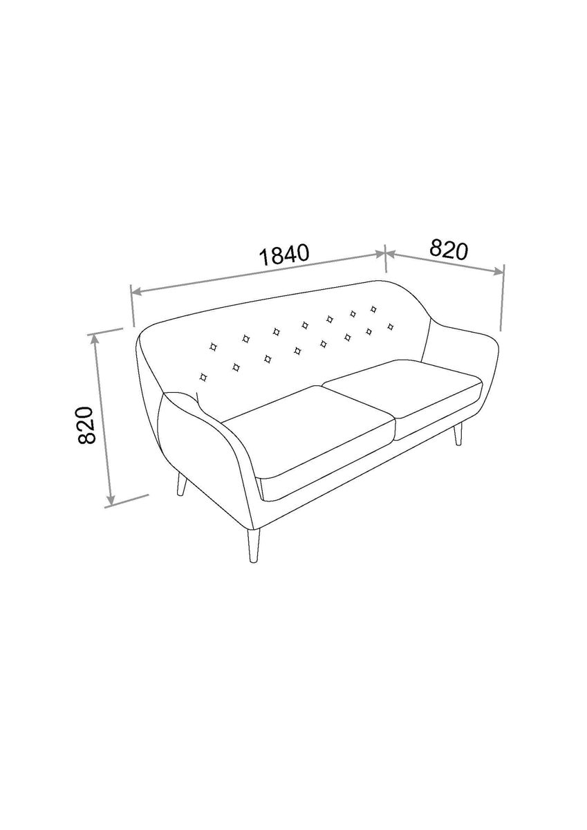 A Brand of Amazon Movian Lina 2.5-Seater Sofa 82 x 184 x 82 cm (L x W x H)